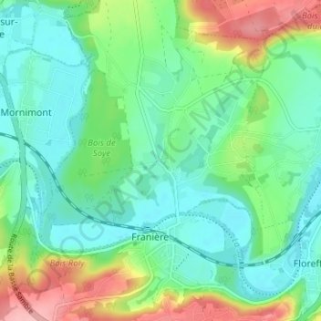 Carte topographique Soye, altitude, relief