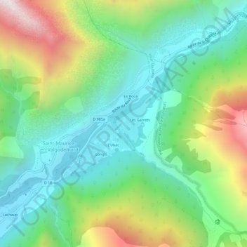 Carte topographique La Tour, altitude, relief