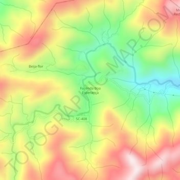 Carte topographique Fazenda Boa Esperança, altitude, relief