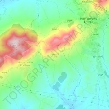 Carte topographique Torello, altitude, relief