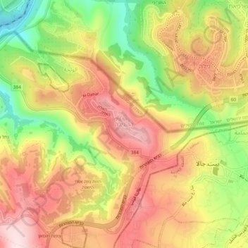 Carte topographique Har Gilo, altitude, relief