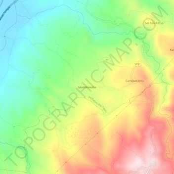 Carte topographique Modditonalza, altitude, relief