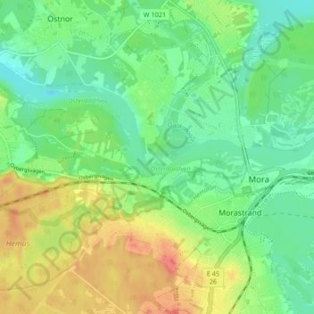 Carte topographique Gödslan, altitude, relief