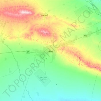 Carte topographique Tal Afar, altitude, relief