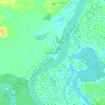 Carte topographique Manacamiri, altitude, relief