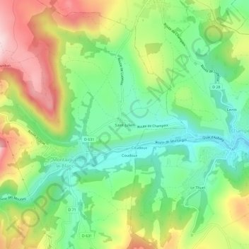 Carte topographique Saint-Julien, altitude, relief