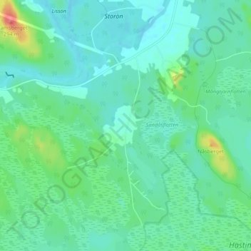 Carte topographique Rutån, altitude, relief