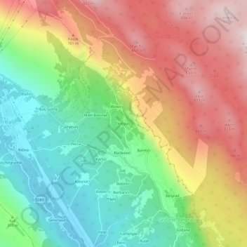 Carte topographique Antovo, altitude, relief