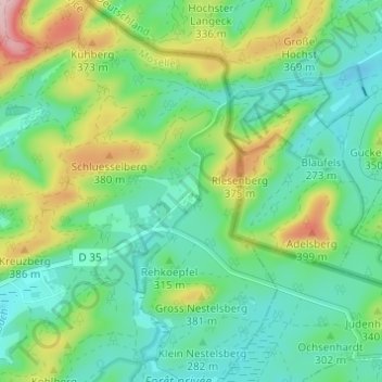 Carte topographique Bremendell, altitude, relief