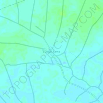 Carte topographique Sungai Rawa, altitude, relief
