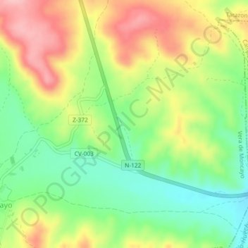 Carte topographique Valmore, altitude, relief