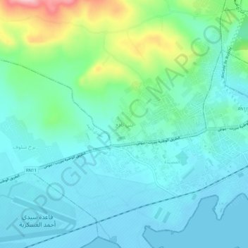 Carte topographique Beni Nefaa, altitude, relief