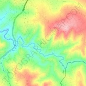 Carte topographique Kitere, altitude, relief