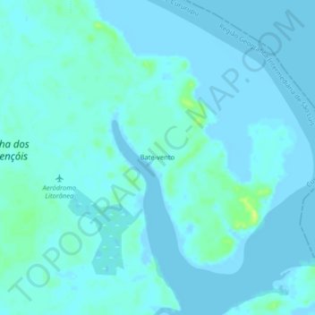 Carte topographique Bate-vento, altitude, relief