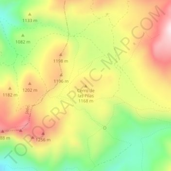 Carte topographique Cerro de las Pilas, altitude, relief