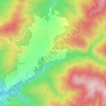 Carte topographique Bekirli, altitude, relief