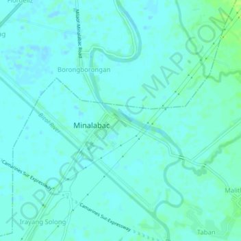 Carte topographique Del Carmen - Del Rosario, altitude, relief