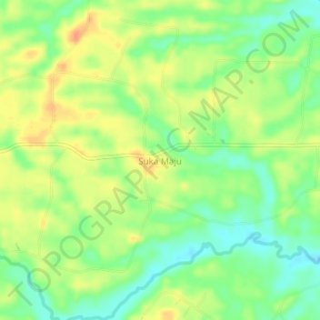 Carte topographique Suka Maju, altitude, relief