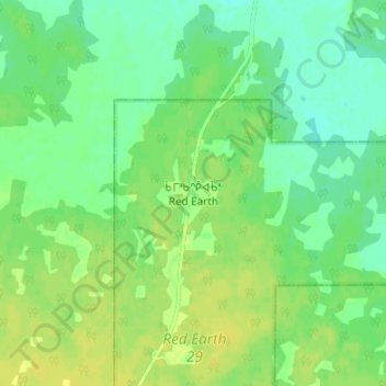 Carte topographique Red Earth, altitude, relief