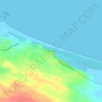 Carte topographique Akemkoum el Baz, altitude, relief