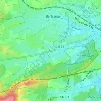Carte topographique Grevels-Barrière, altitude, relief