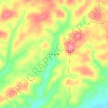 Carte topographique Cave Creek, altitude, relief