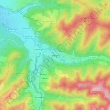 Carte topographique Häfeliswald, altitude, relief