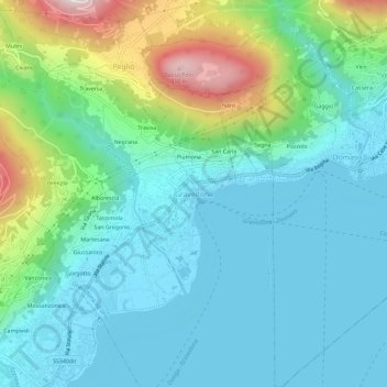 Carte topographique Gravedona, altitude, relief