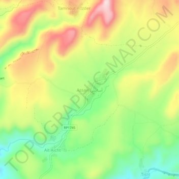 Carte topographique Assais, altitude, relief