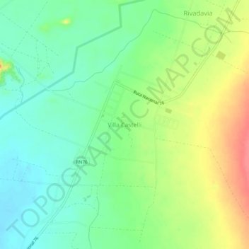 Carte topographique Villa Castelli, altitude, relief