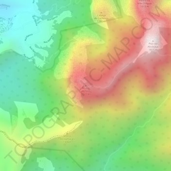 Carte topographique Morro do Teto, altitude, relief