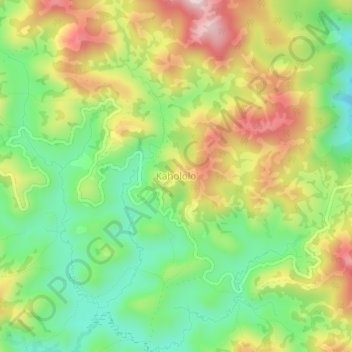 Carte topographique Kahololo, altitude, relief