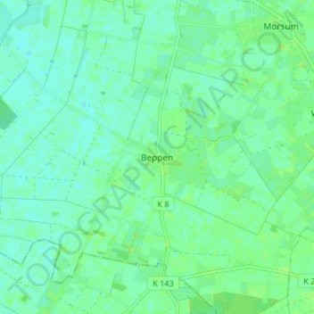 Carte topographique Beppen, altitude, relief