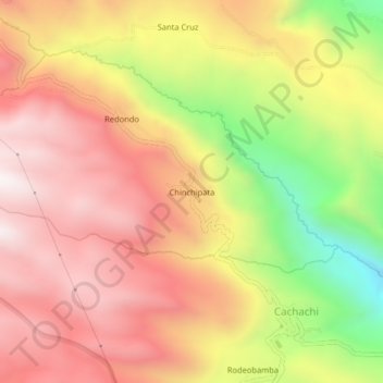 Carte topographique Chinchipata, altitude, relief