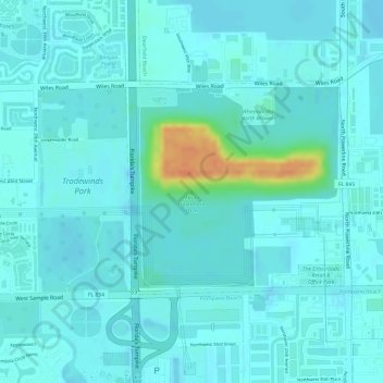 Carte topographique Mount Trashmore, altitude, relief