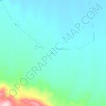 Carte topographique میانه, altitude, relief