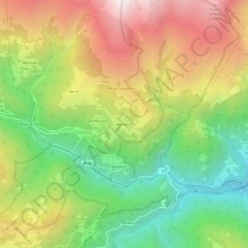 Carte topographique Bernardi, altitude, relief
