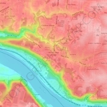 Carte topographique Mount Saint Joseph, altitude, relief