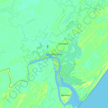 Carte topographique Quelimane, altitude, relief