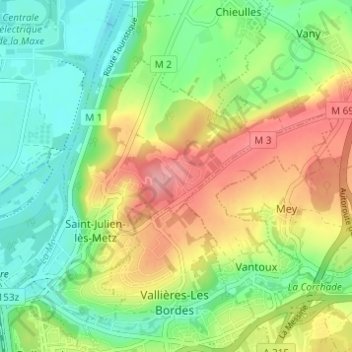 Carte topographique Grimont, altitude, relief