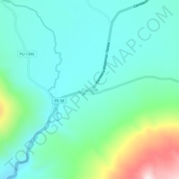Carte topographique Capaso, altitude, relief