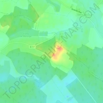 Carte topographique Hautimont, altitude, relief