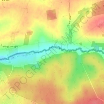 Carte topographique Le Vieux Gaucher, altitude, relief