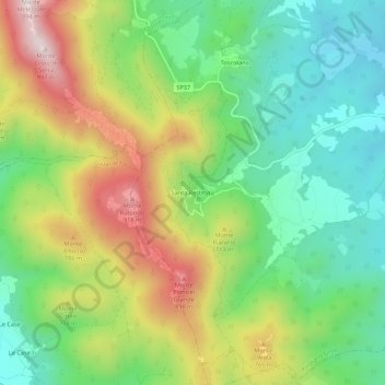 Carte topographique Santa Restituta, altitude, relief