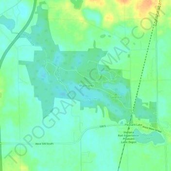 Carte topographique Moonlight, altitude, relief