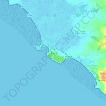 Carte topographique Le Caillaud, altitude, relief