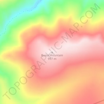 Carte topographique Busia Mountain, altitude, relief
