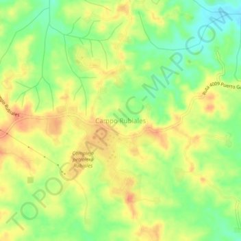Carte topographique Campo Rubiales, altitude, relief