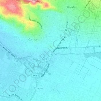 Carte topographique Hatte, altitude, relief