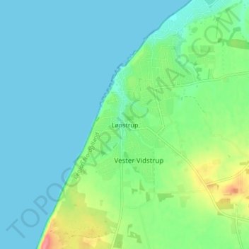 Carte topographique Lønstrup, altitude, relief